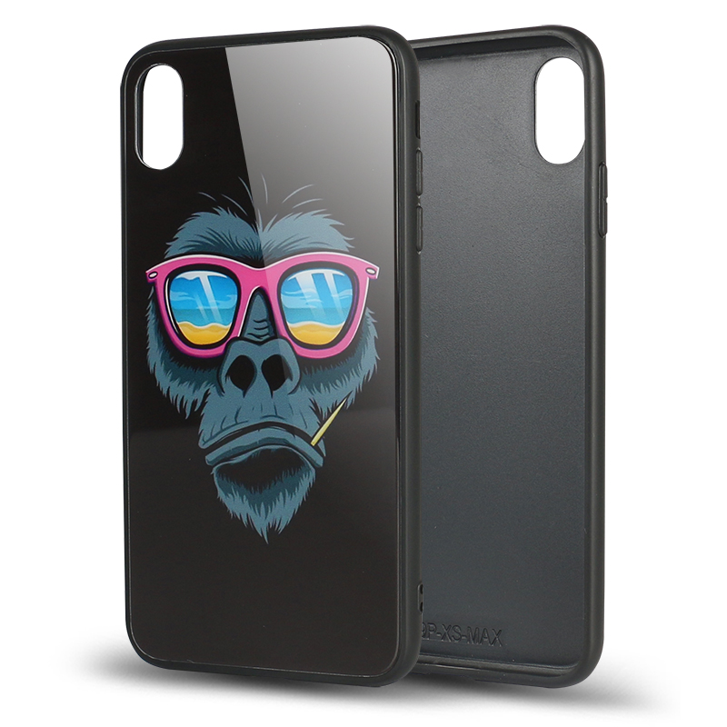 iPHONE Xs Max Design Tempered Glass Hybrid Case (Gorilla)